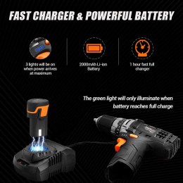 Taladro Inalámbrico de 12V-24 piezas y bolsa de herramientas TACKLIFE99